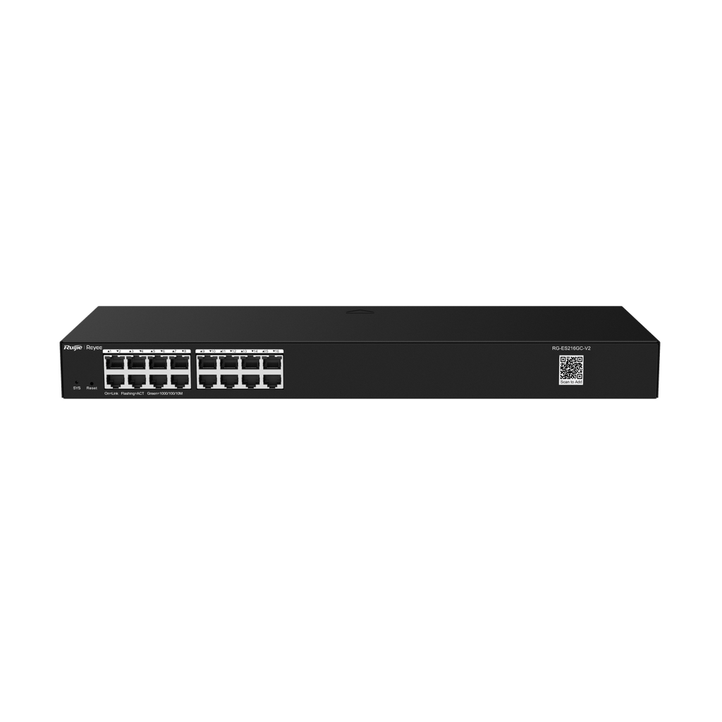 Ruijie RG-ES216GC-V2, 16-Port Gigabit Smart Cloud Managed Non-PoE Switch